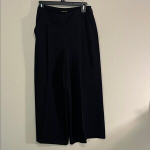 Massimo Dutti Classic Black Wide-Leg Pants